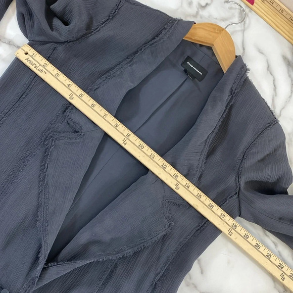 Club Monaco Blazer Womens 0 Gray Silk One Button Front Business Raw Hem - Picture 11 of 12